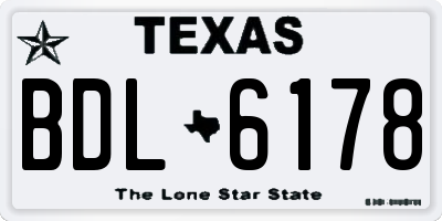 TX license plate BDL6178