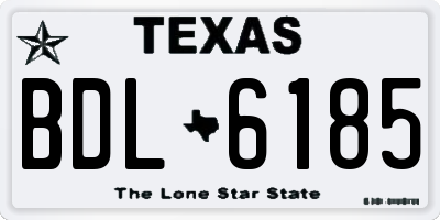 TX license plate BDL6185