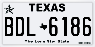 TX license plate BDL6186