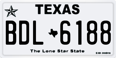 TX license plate BDL6188