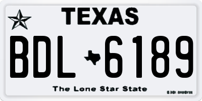 TX license plate BDL6189