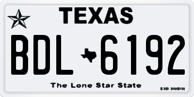 TX license plate BDL6192