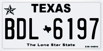 TX license plate BDL6197