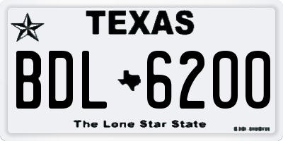 TX license plate BDL6200