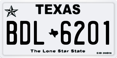 TX license plate BDL6201