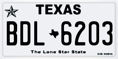 TX license plate BDL6203