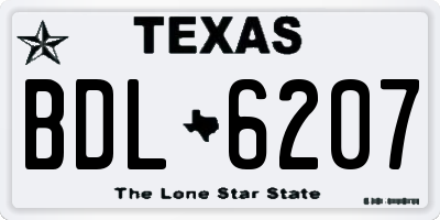 TX license plate BDL6207