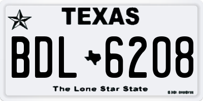 TX license plate BDL6208