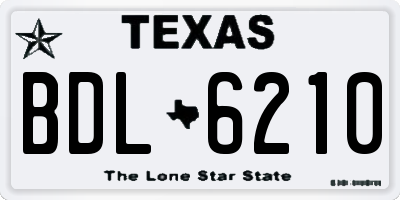 TX license plate BDL6210