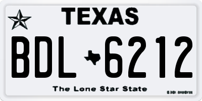 TX license plate BDL6212