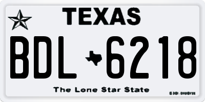 TX license plate BDL6218