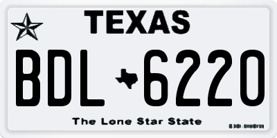 TX license plate BDL6220