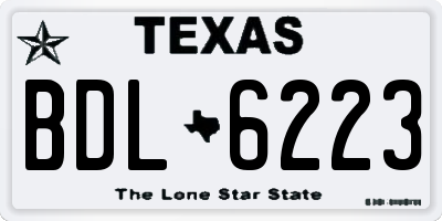 TX license plate BDL6223