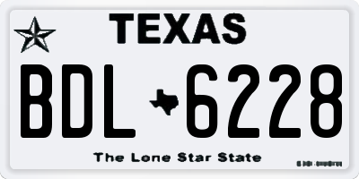 TX license plate BDL6228