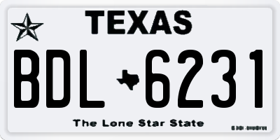 TX license plate BDL6231