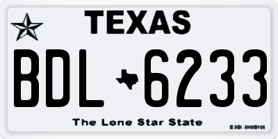 TX license plate BDL6233