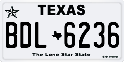 TX license plate BDL6236
