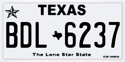 TX license plate BDL6237