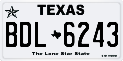 TX license plate BDL6243