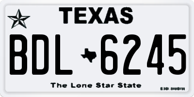TX license plate BDL6245