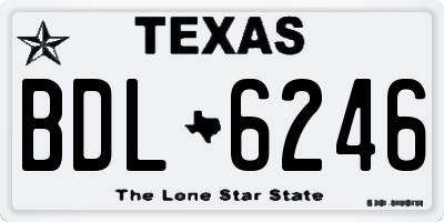 TX license plate BDL6246