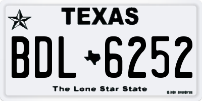 TX license plate BDL6252
