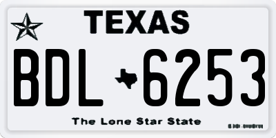 TX license plate BDL6253