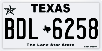 TX license plate BDL6258