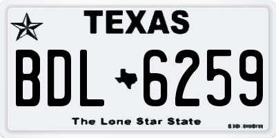 TX license plate BDL6259