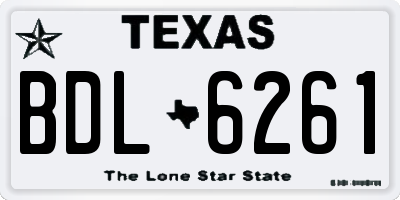 TX license plate BDL6261
