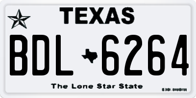 TX license plate BDL6264