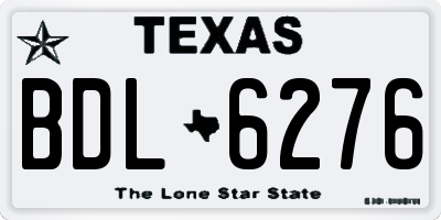 TX license plate BDL6276
