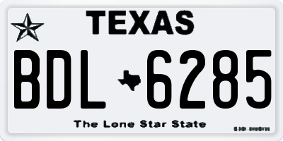 TX license plate BDL6285