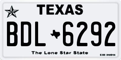 TX license plate BDL6292
