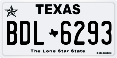 TX license plate BDL6293
