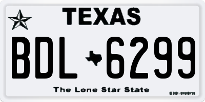 TX license plate BDL6299