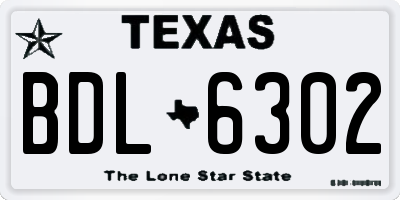 TX license plate BDL6302