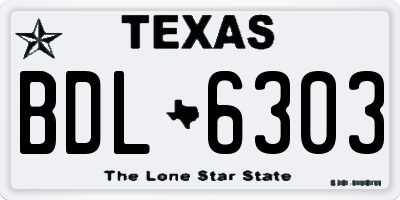 TX license plate BDL6303