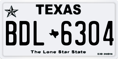 TX license plate BDL6304