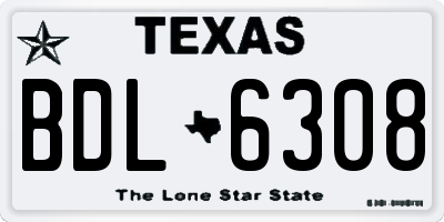 TX license plate BDL6308