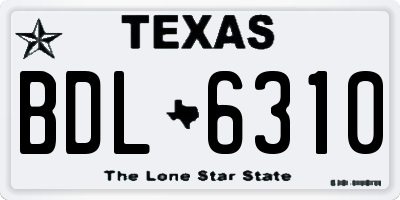 TX license plate BDL6310