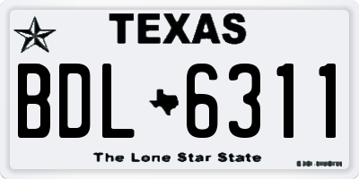 TX license plate BDL6311