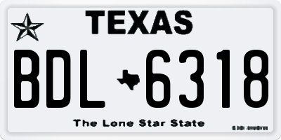TX license plate BDL6318