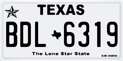 TX license plate BDL6319