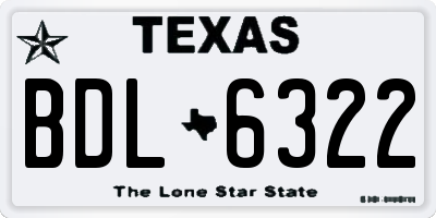 TX license plate BDL6322