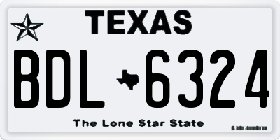 TX license plate BDL6324