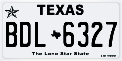 TX license plate BDL6327