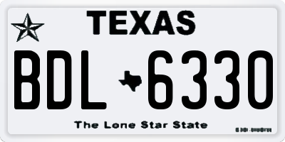 TX license plate BDL6330