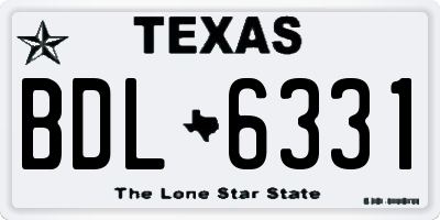 TX license plate BDL6331