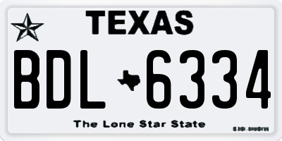 TX license plate BDL6334